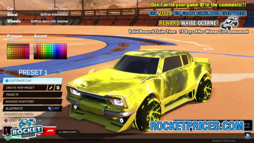 Best Rocket League Painted Dingo Car Designs with Astro-CSX: Inverted